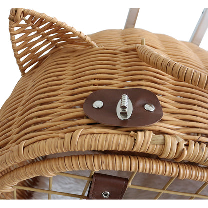 Wicker Cat Carrier Trolley – Wheels & Extendable Handle