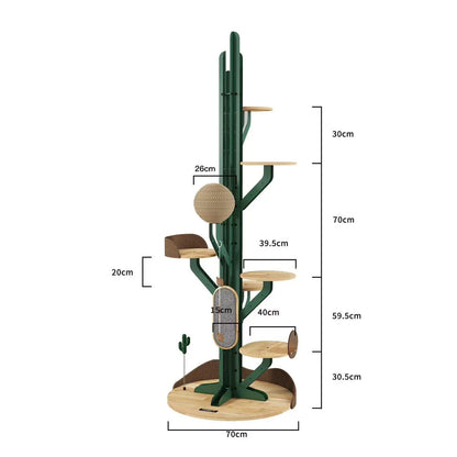 Cactus Cat Tower 201cm | Carbon Steel Multi-Level Climbing Tree