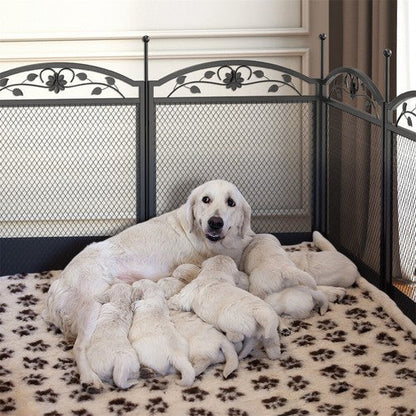 XXL Dog Whelping Pen 126cm | 8-Panel Metal Playpen with Waterproof Mat