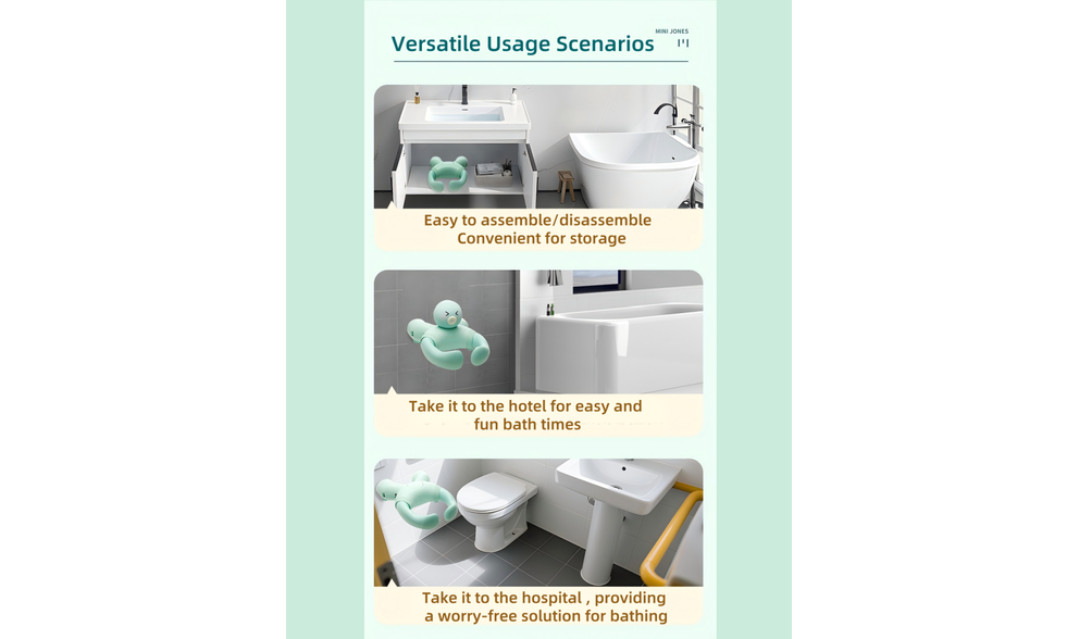 Wall-Mounted Baby Bath Stand - Ergonomic Hands-Free Bathing Solution
