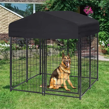 Lockable Dog Kennel 165cm | Outdoor Pet Enclosure with Waterproof Roof