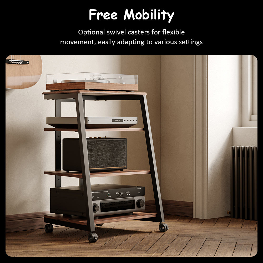 4-Tier Spatial Audio Rack — Compact Yet Capable Media Tower