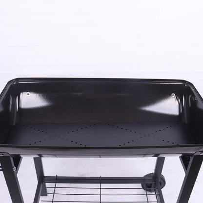 Portable Charcoal Grill For Outdoor Garden – Enamel Flower Plate, High-Temperature Resistant, Premium BBQ Equipment