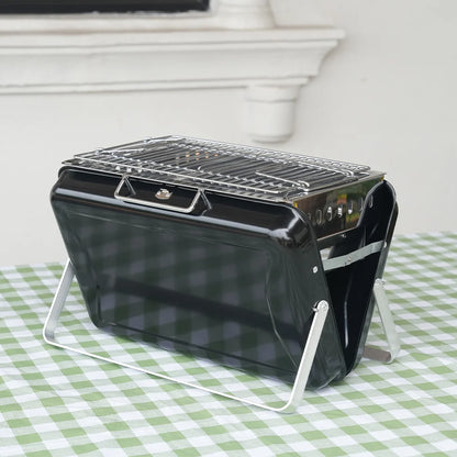 Portable Brief Case BBQ Charcoal Grill – Outdoor Garden, Compact Suitcase Design, Premium Cooking Equipment