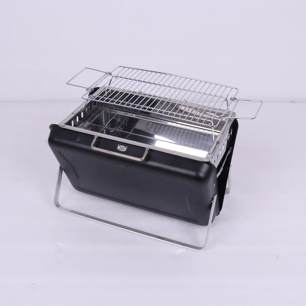 Portable Brief Case BBQ Charcoal Grill – Outdoor Garden, Compact Suitcase Design, Premium Cooking Equipment