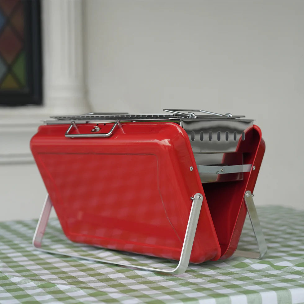 Portable Brief Case BBQ Charcoal Grill – Outdoor Garden, Compact Suitcase Design, Premium Cooking Equipment