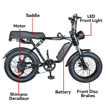 750W 48V 20-inch Electric Bike – Compact & Urban-Ready