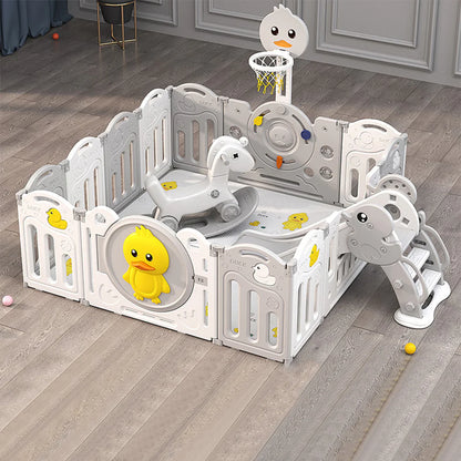 Urban Culture Homes Multiple Gameplay Foldable Children's Playpen | Modular Play Center with Activities & Mat