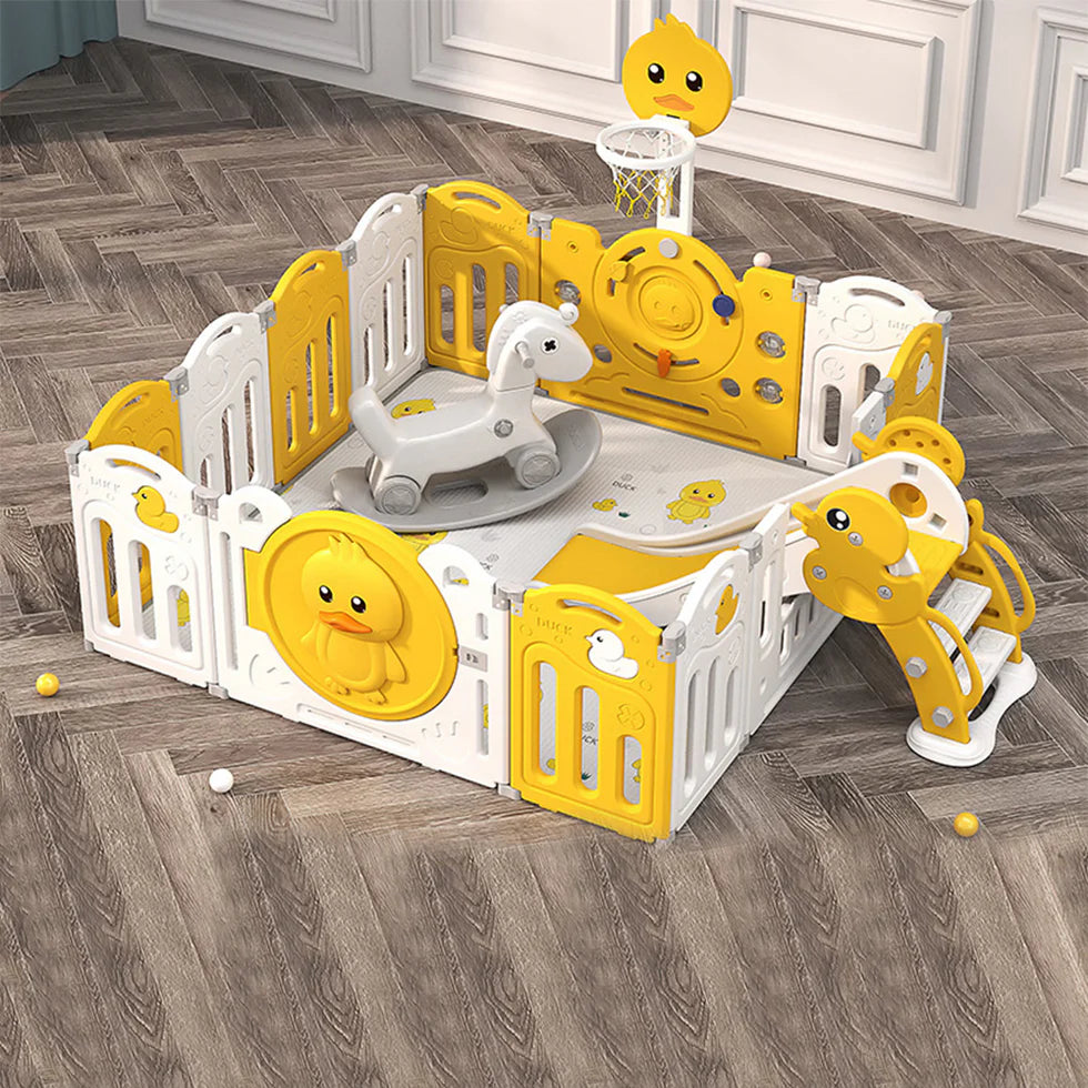 Urban Culture Homes Multiple Gameplay Foldable Children's Playpen | Modular Play Center with Activities & Mat