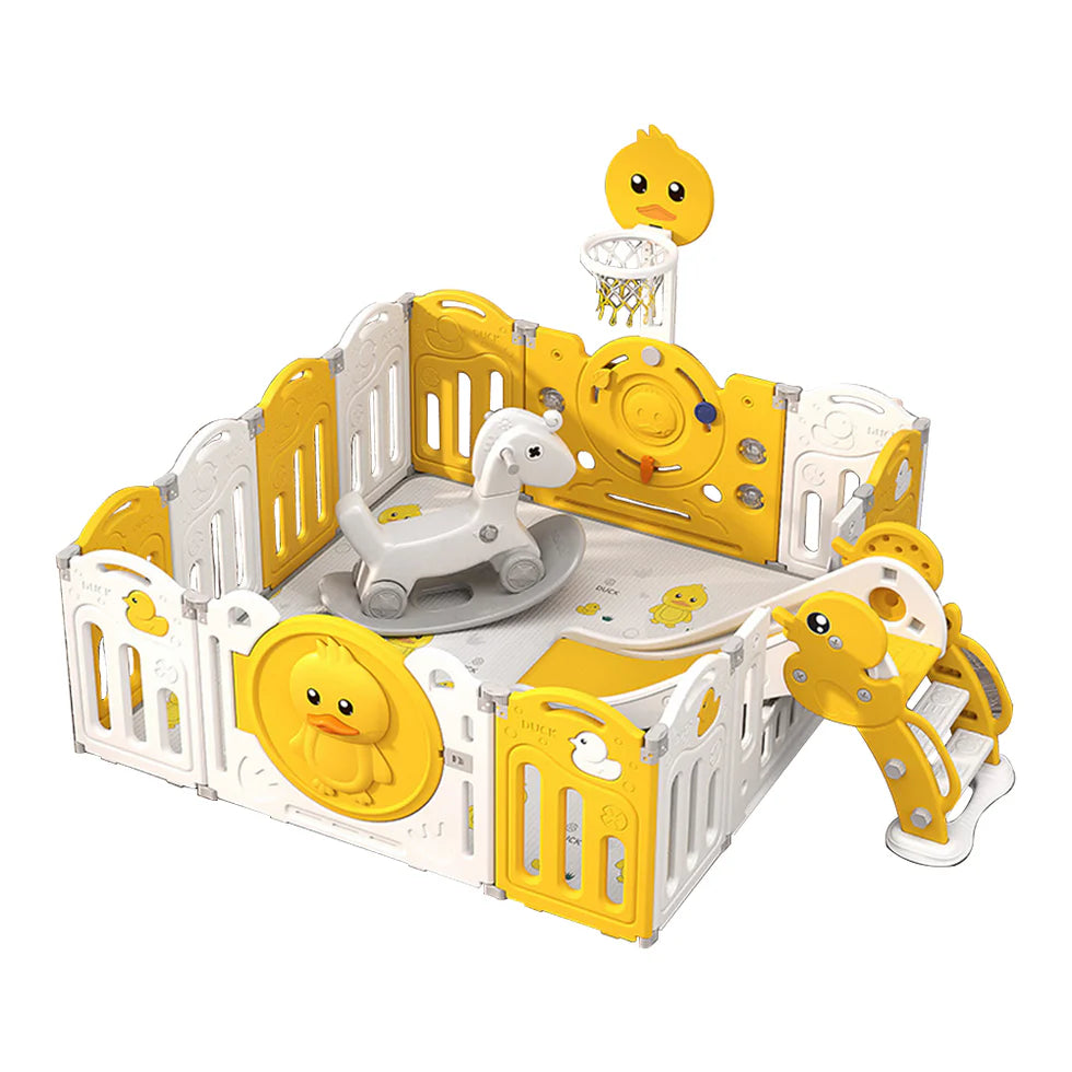Urban Culture Homes Multiple Gameplay Foldable Children's Playpen | Modular Play Center with Activities & Mat