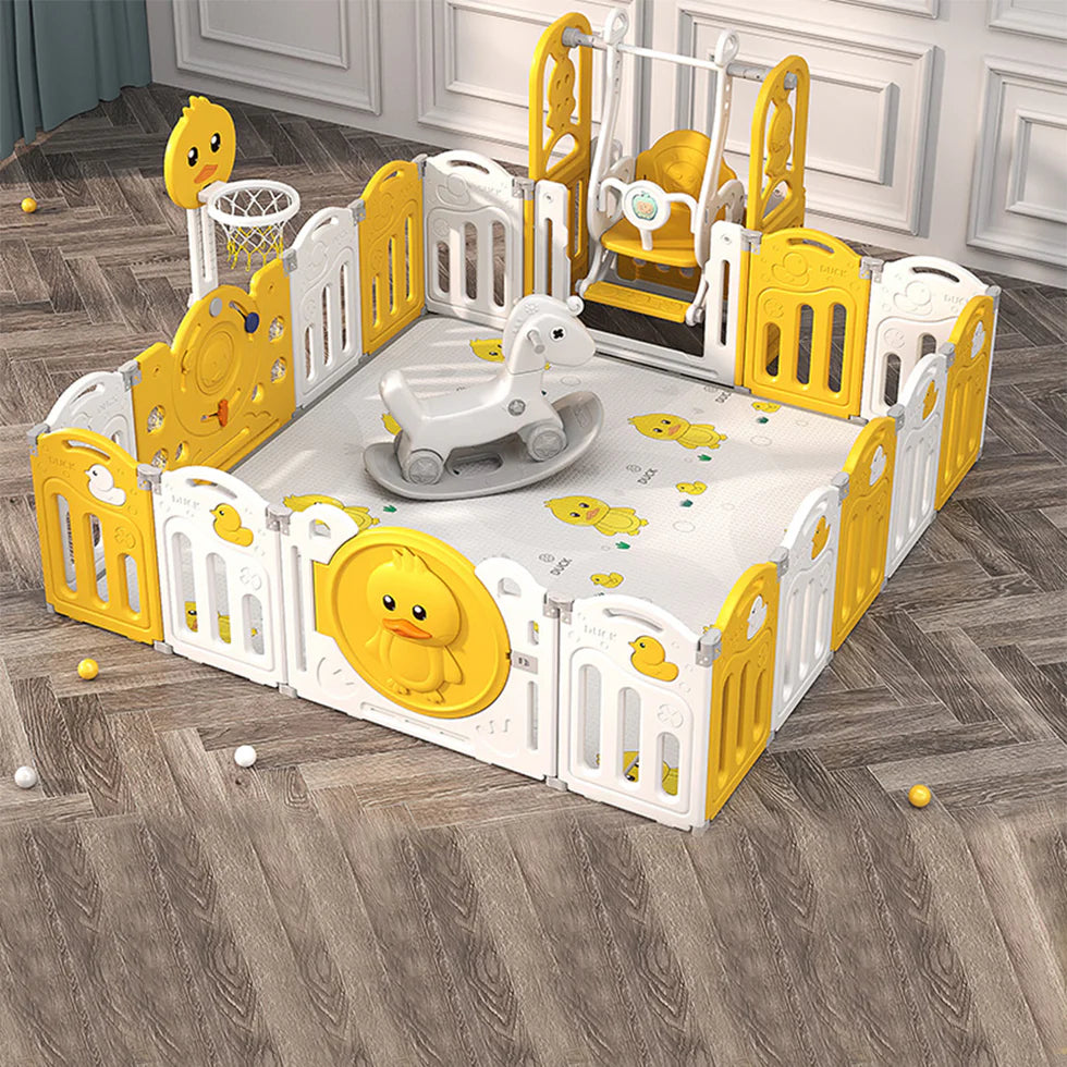 Urban Culture Homes Multiple Gameplay Foldable Children's Playpen | Modular Play Center with Activities & Mat