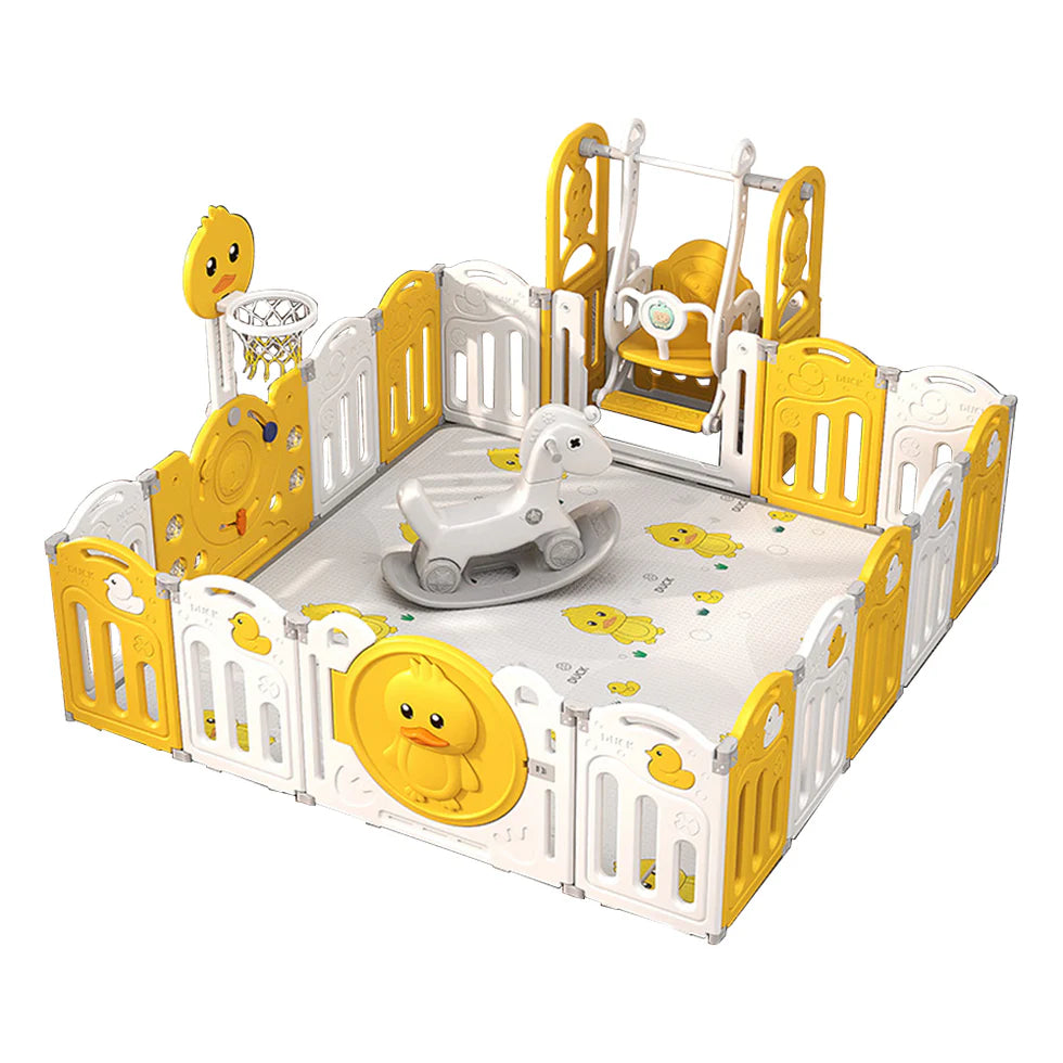 Urban Culture Homes Multiple Gameplay Foldable Children's Playpen | Modular Play Center with Activities & Mat