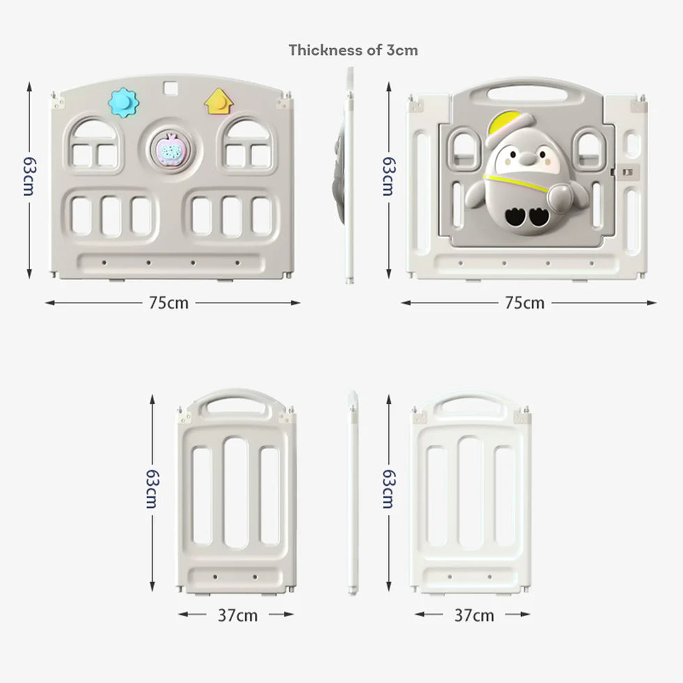 Urban Culture Homes Foldable Children's Playpen with Mat | Safe Play Space for Infants & Toddlers