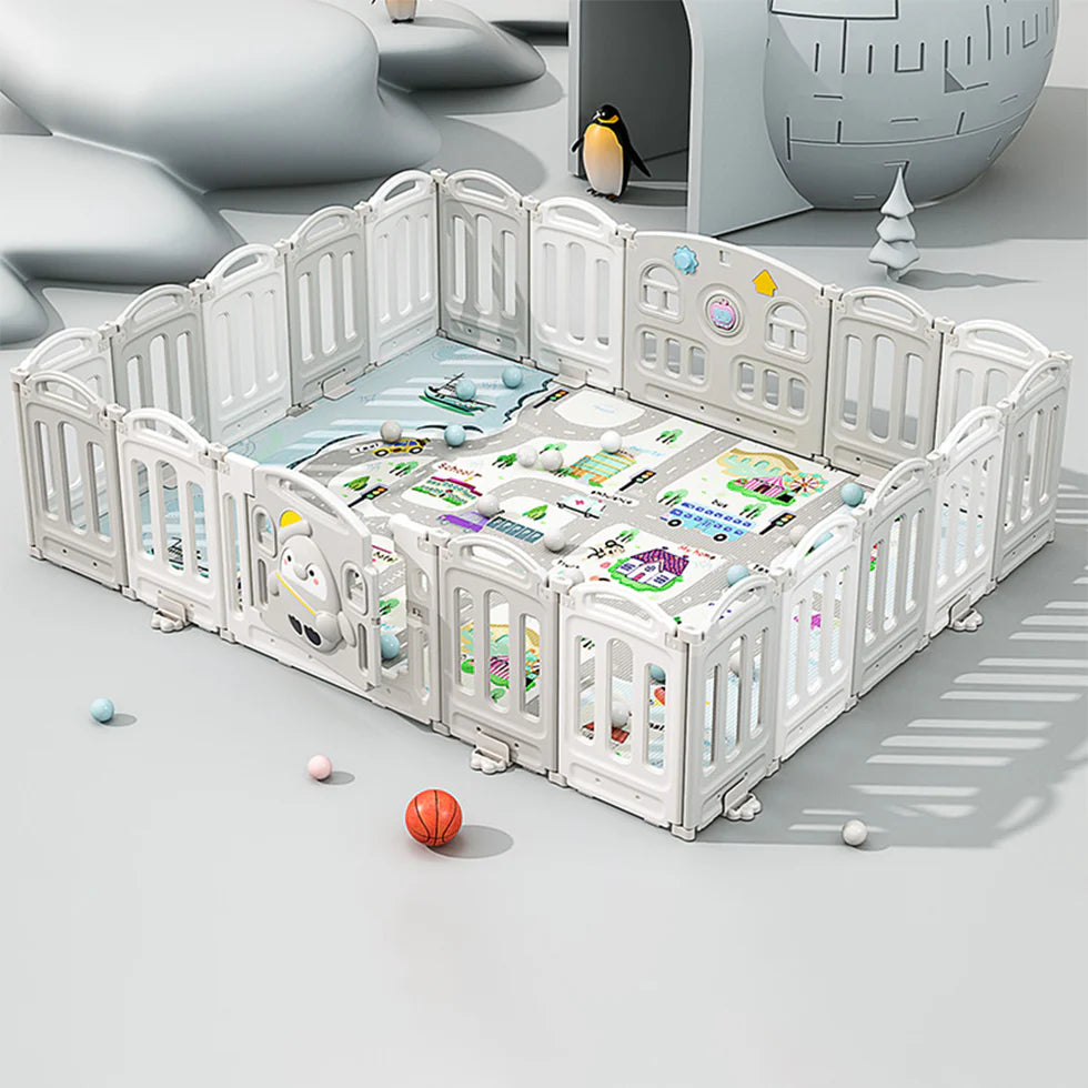 Urban Culture Homes Foldable Children's Playpen with Mat | Safe Play Space for Infants & Toddlers