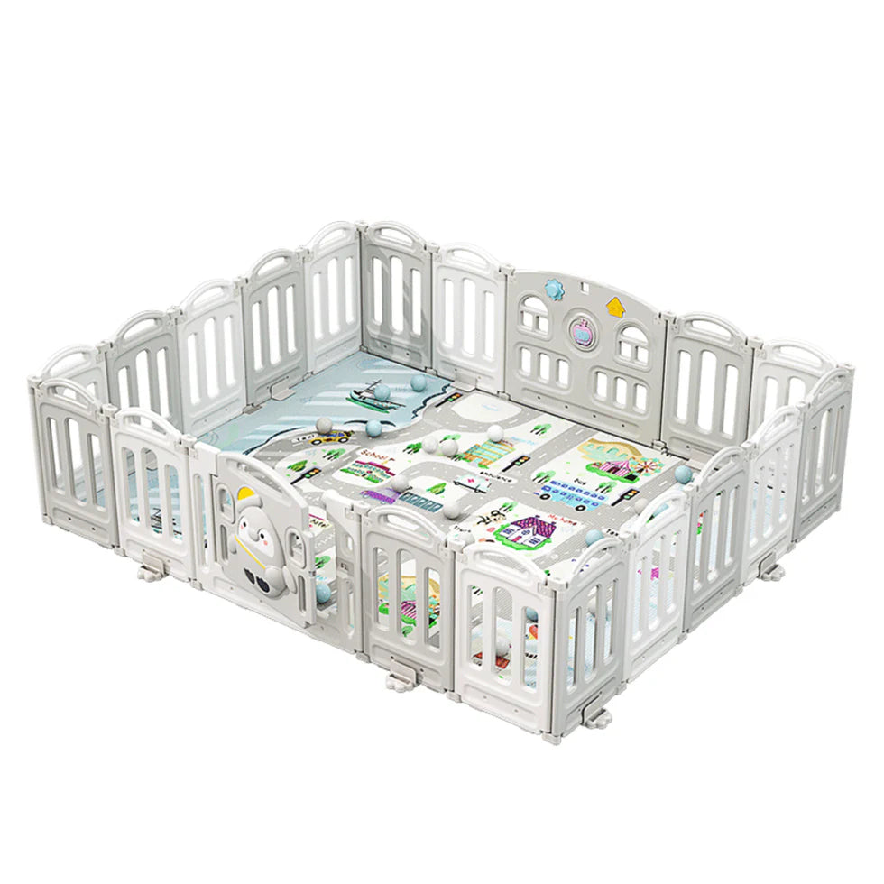Urban Culture Homes Foldable Children's Playpen with Mat | Safe Play Space for Infants & Toddlers