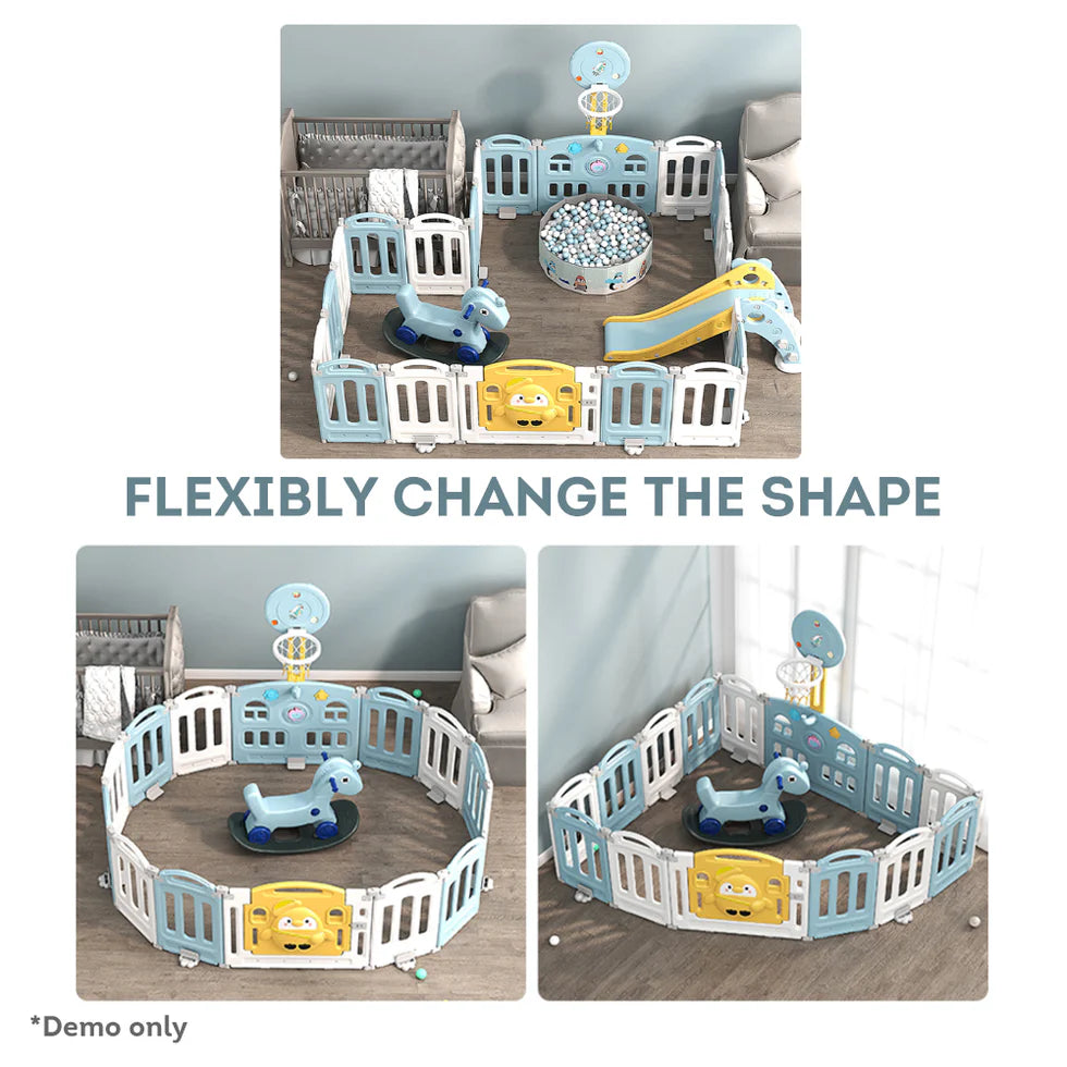 Urban Culture Homes Foldable Children's Playpen with Mat | Safe Play Space for Infants & Toddlers
