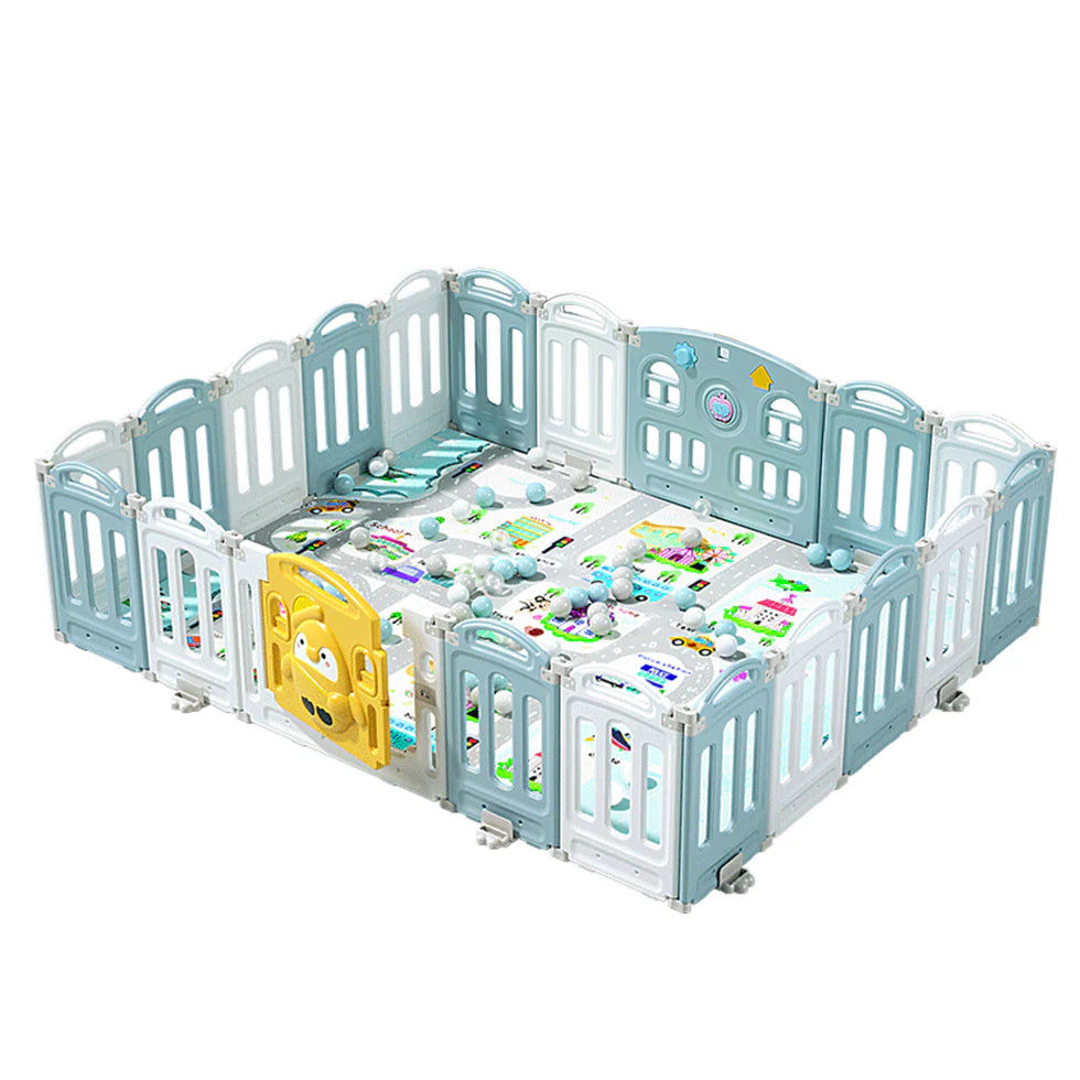 Urban Culture Homes Foldable Children's Playpen with Mat | Safe Play Space for Infants & Toddlers