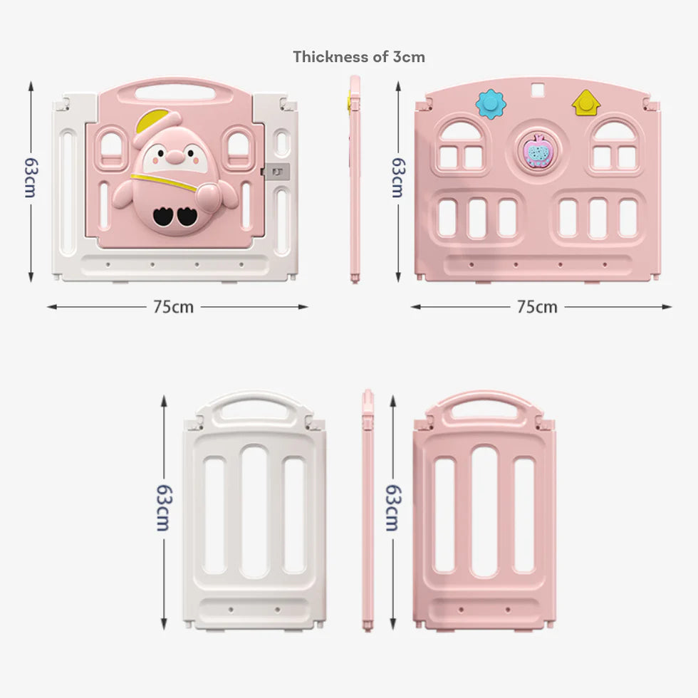 Urban Culture Homes Foldable Children's Playpen with Mat | Safe Play Space for Infants & Toddlers