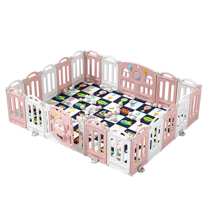 Urban Culture Homes Foldable Children's Playpen with Mat | Safe Play Space for Infants & Toddlers