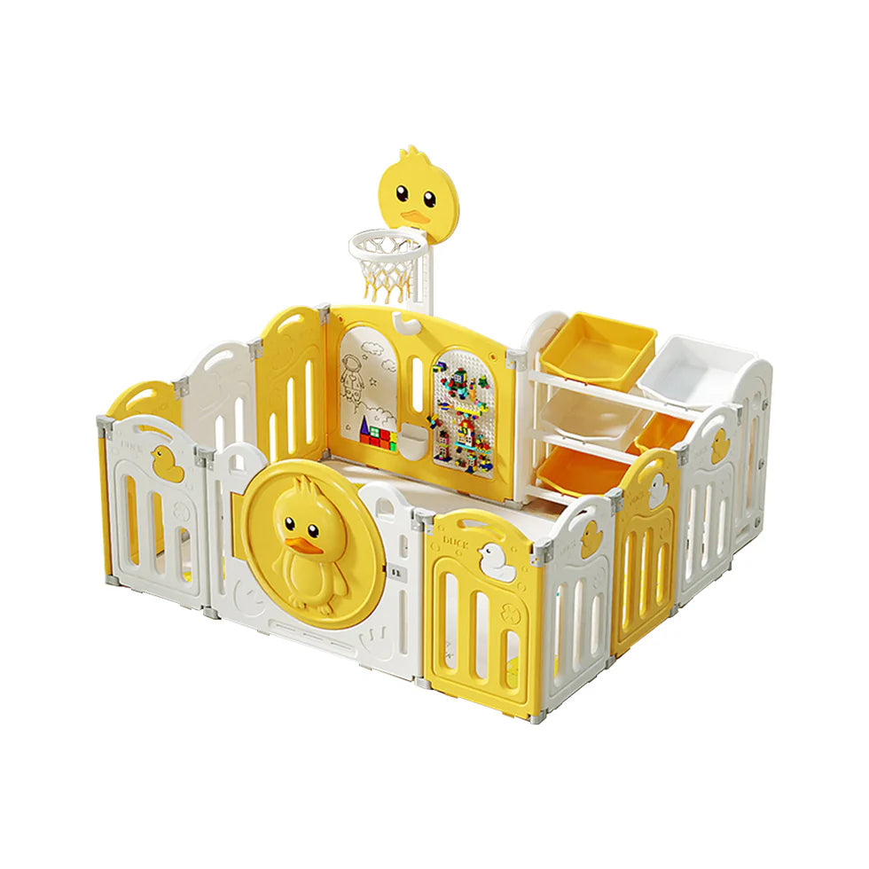 Urban Culture Homes Multiple Gameplay Foldable Children's Playpen | Modular Play Center with Activities & Mat