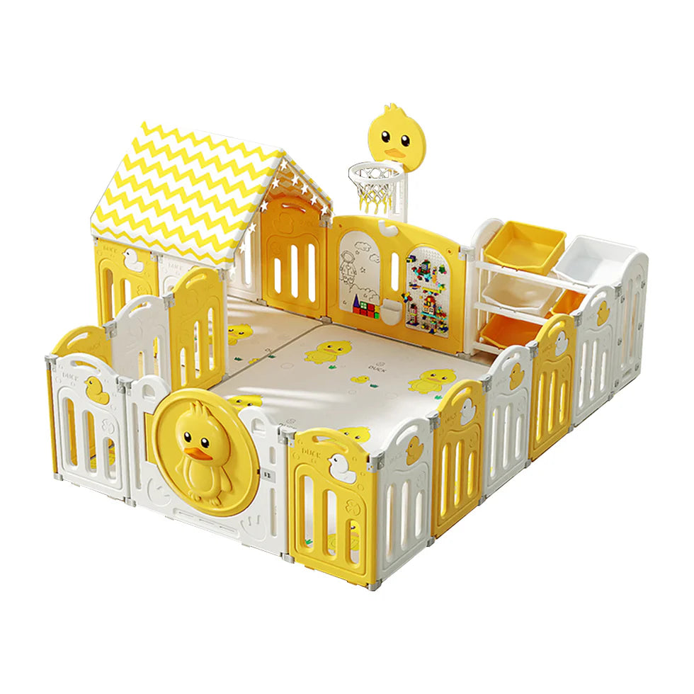 Urban Culture Homes Multiple Gameplay Foldable Children's Playpen | Modular Play Center with Activities & Mat