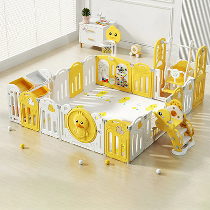 Urban Culture Homes Multiple Gameplay Foldable Children's Playpen | Modular Play Center with Activities & Mat