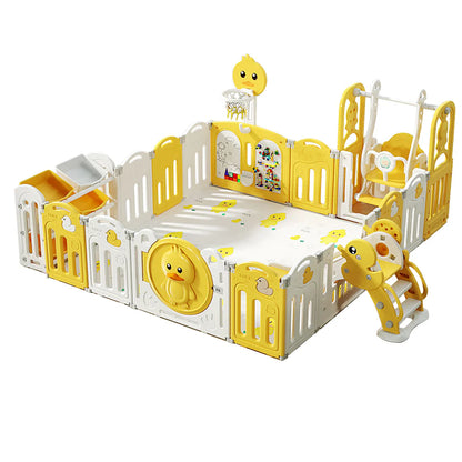 Urban Culture Homes Multiple Gameplay Foldable Children's Playpen | Modular Play Center with Activities & Mat