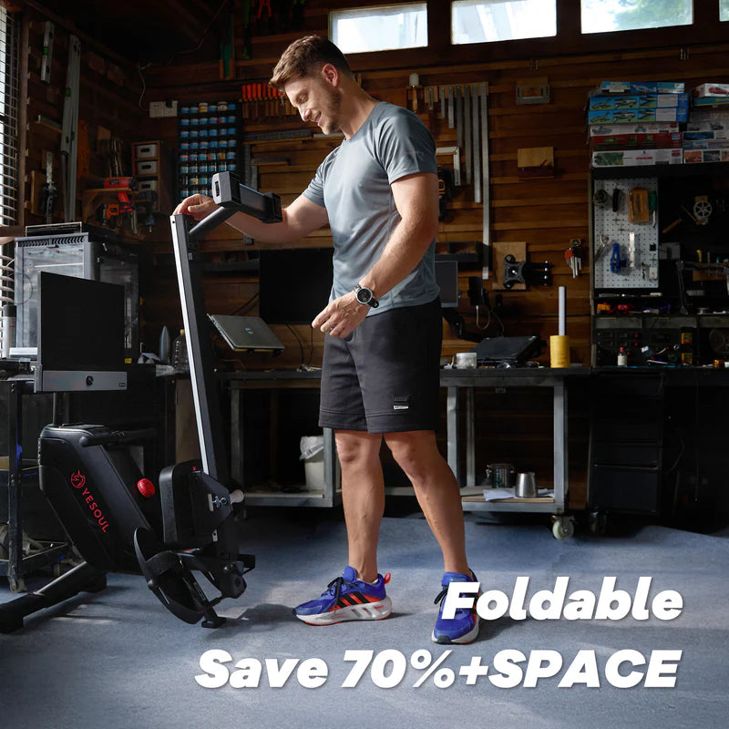 Yesoul Smart Rowing Machine with 21.5" FHD Screen, Magnetic Resistance & Foldable Rail