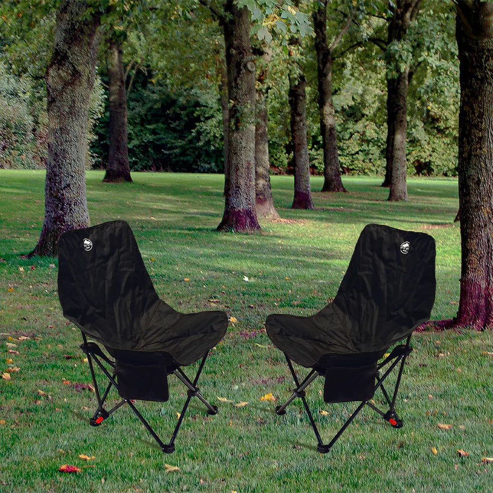 Reinforced Steel Frame Foldable Camping Chair – 3-Height Adjustable, Extendable Footrest, 120kg Capacity