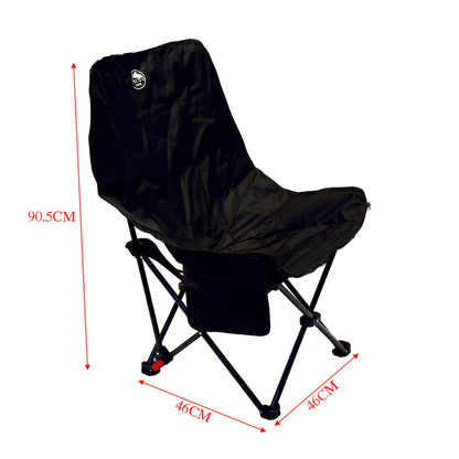 Reinforced Steel Frame Foldable Camping Chair – 3-Height Adjustable, Extendable Footrest, 120kg Capacity