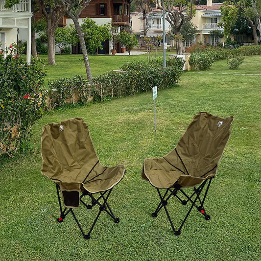 Reinforced Steel Frame Foldable Camping Chair – 3-Height Adjustable, Extendable Footrest, 120kg Capacity