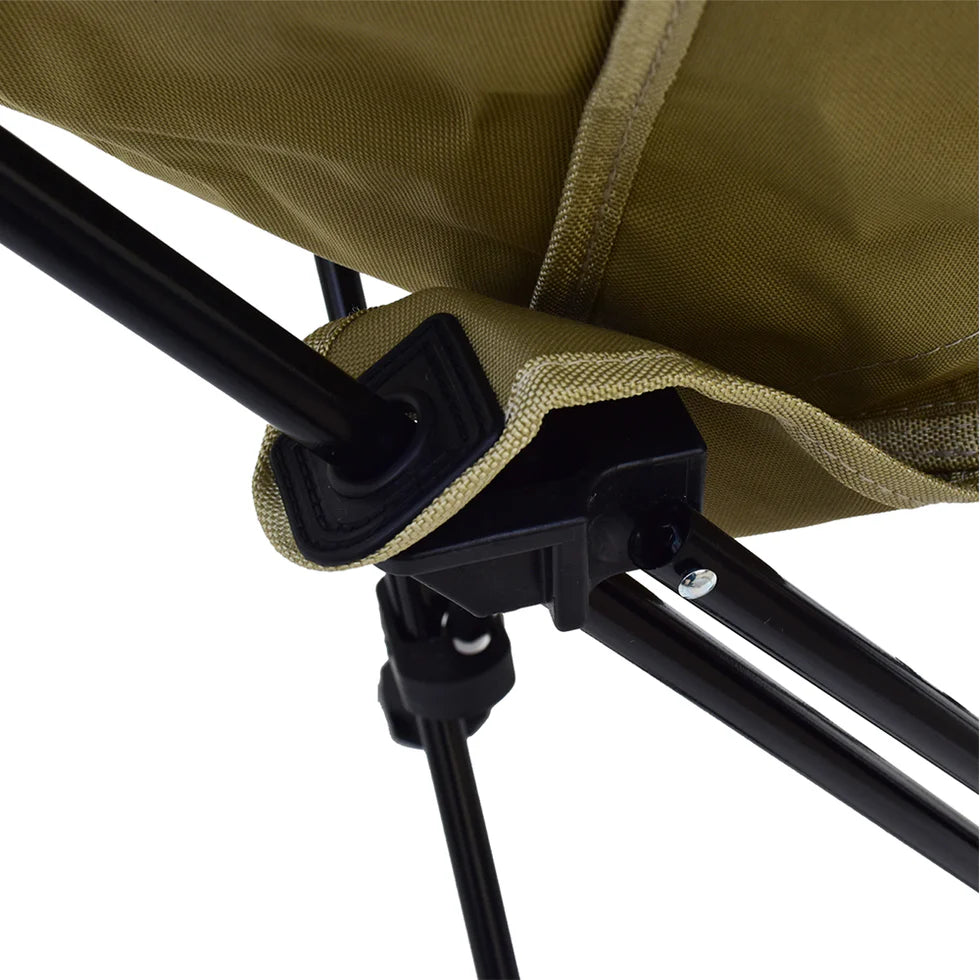 Reinforced Steel Frame Foldable Camping Chair – 3-Height Adjustable, Extendable Footrest, 120kg Capacity