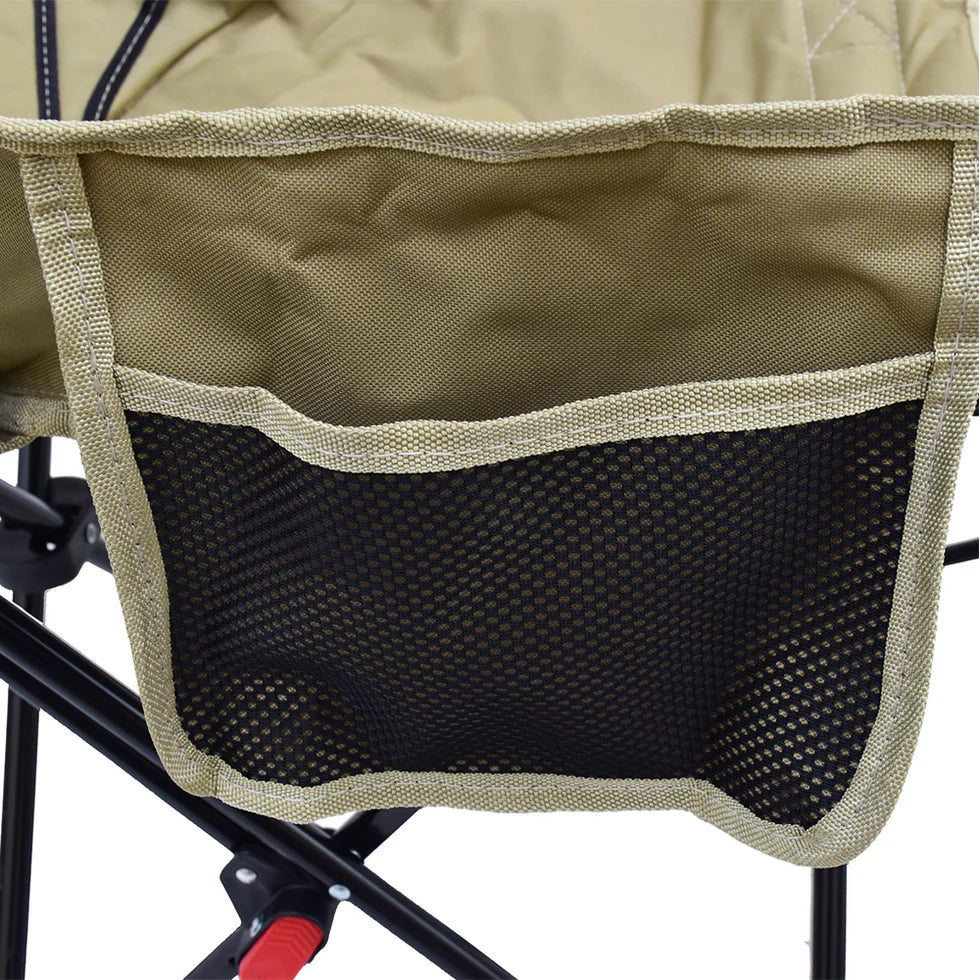 Reinforced Steel Frame Foldable Camping Chair – 3-Height Adjustable, Extendable Footrest, 120kg Capacity