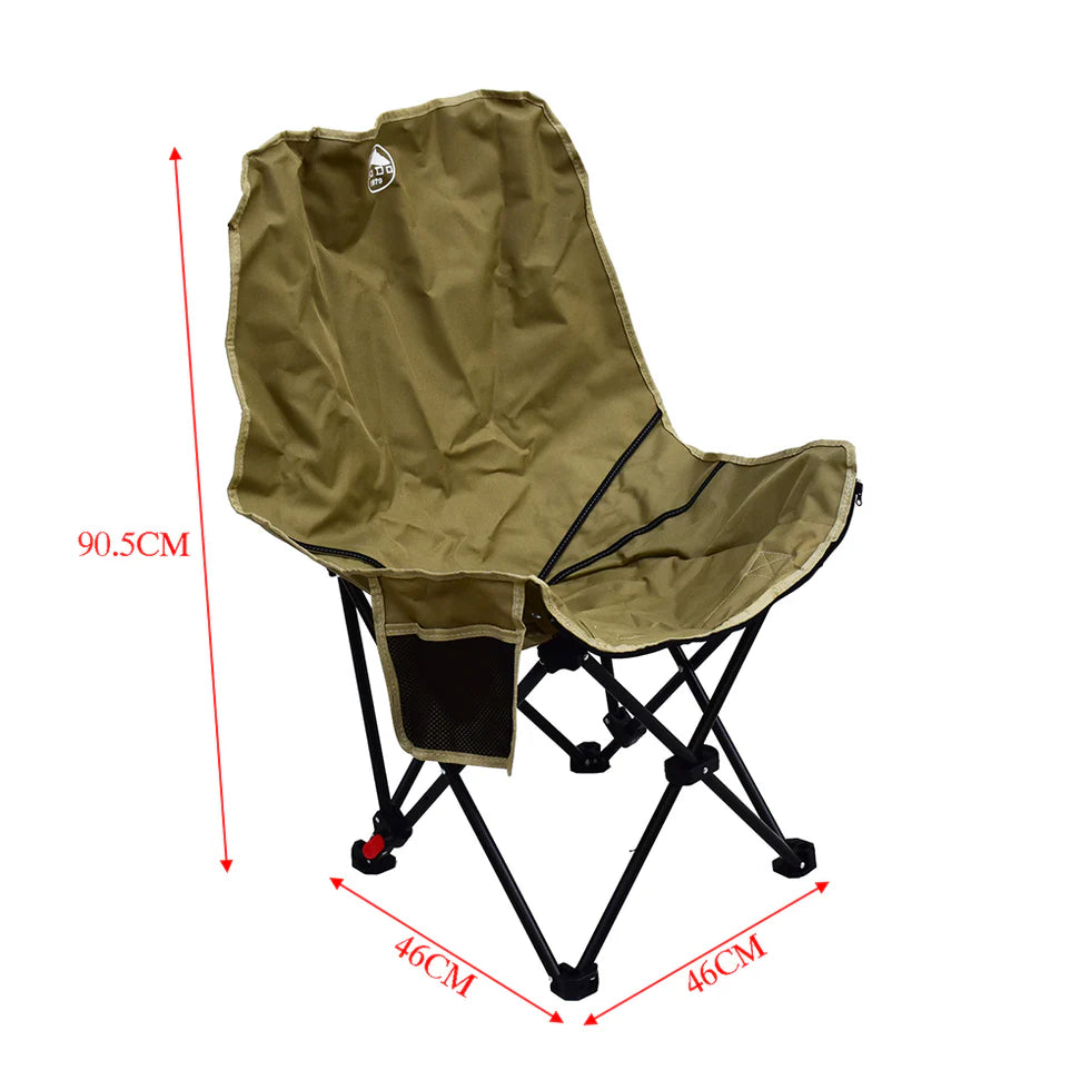 Reinforced Steel Frame Foldable Camping Chair – 3-Height Adjustable, Extendable Footrest, 120kg Capacity