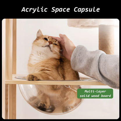 Movable Cat Cabin 120cm | Solid Pine Wood Enclosure