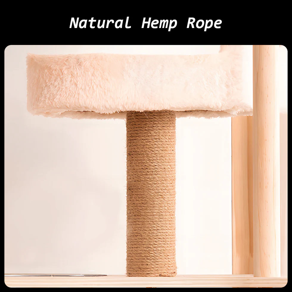 Movable Cat Cabin 120cm | Solid Pine Wood Enclosure