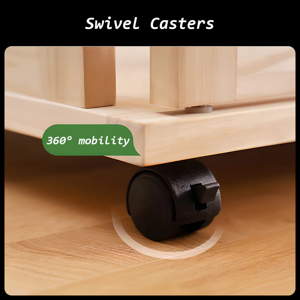 Movable Cat Cabin 120cm | Solid Pine Wood Enclosure