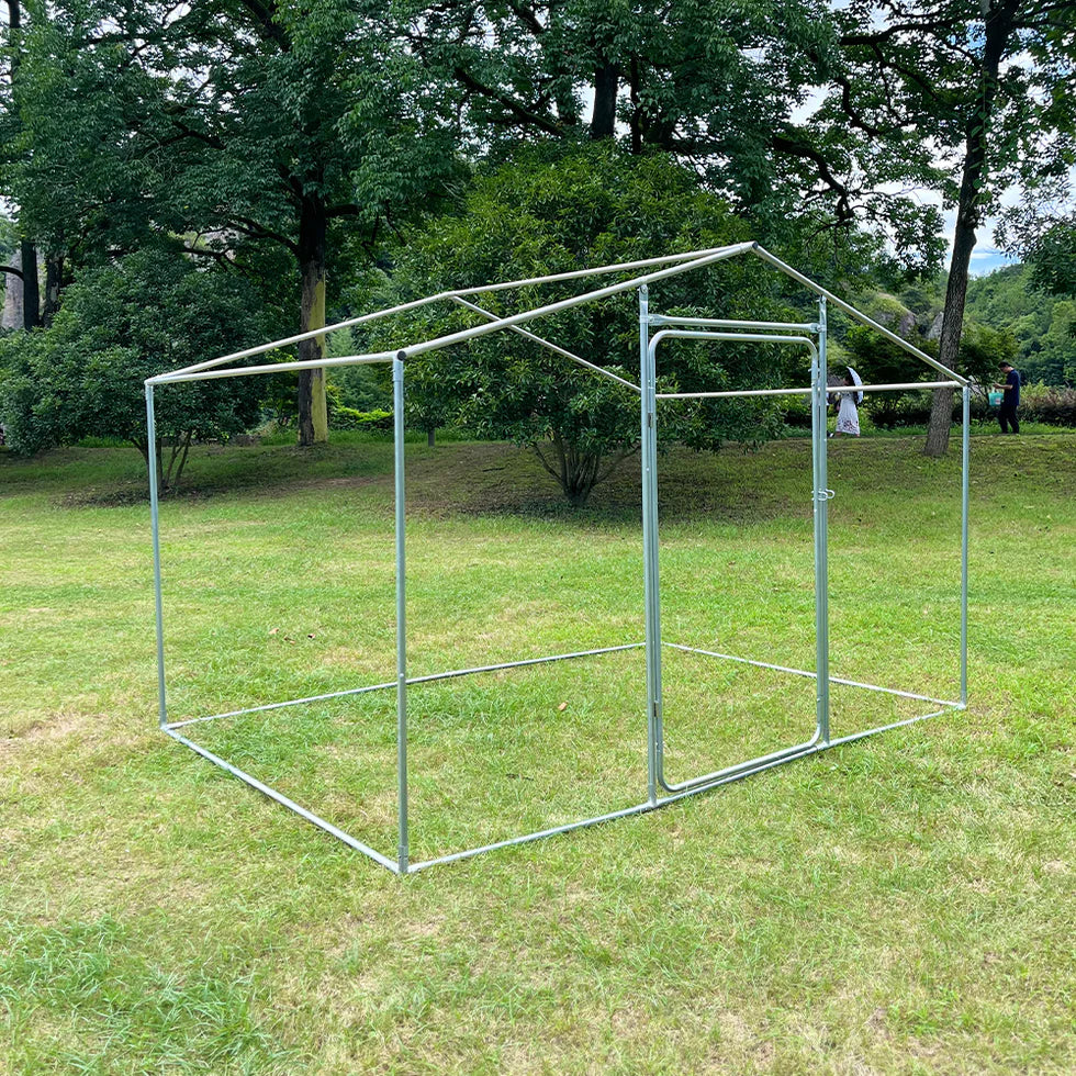 Chicken Run Enclosure with Cover | Galvanized Wire Mesh Cage