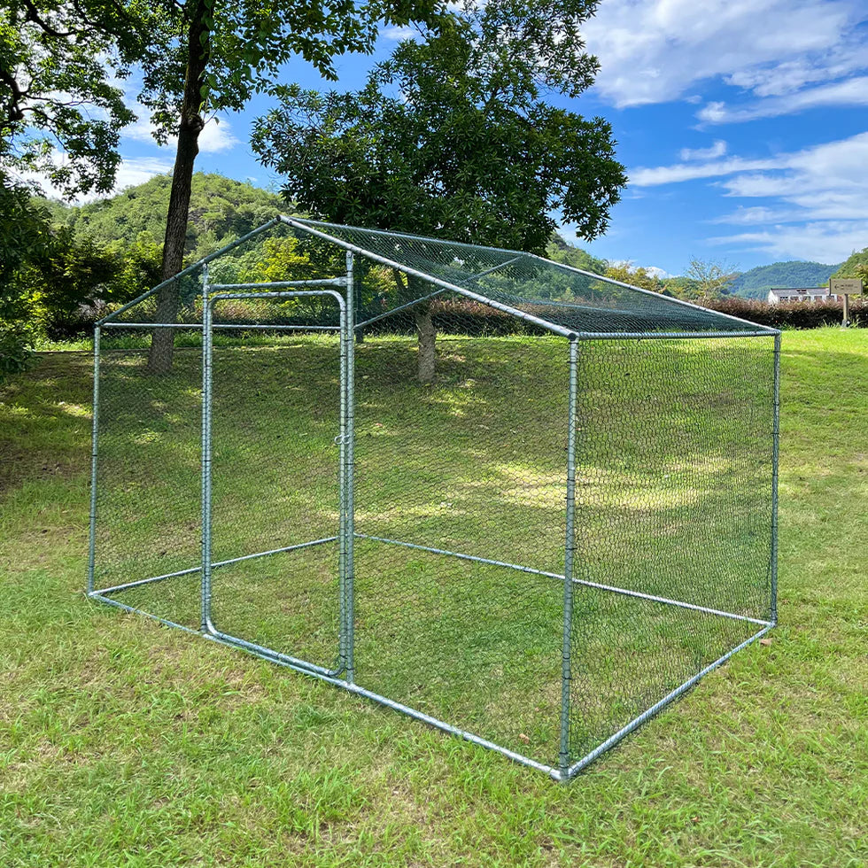 Chicken Run Enclosure with Cover | Galvanized Wire Mesh Cage
