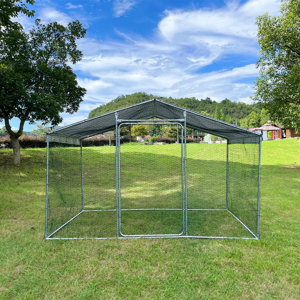 Chicken Run Enclosure with Cover | Galvanized Wire Mesh Cage
