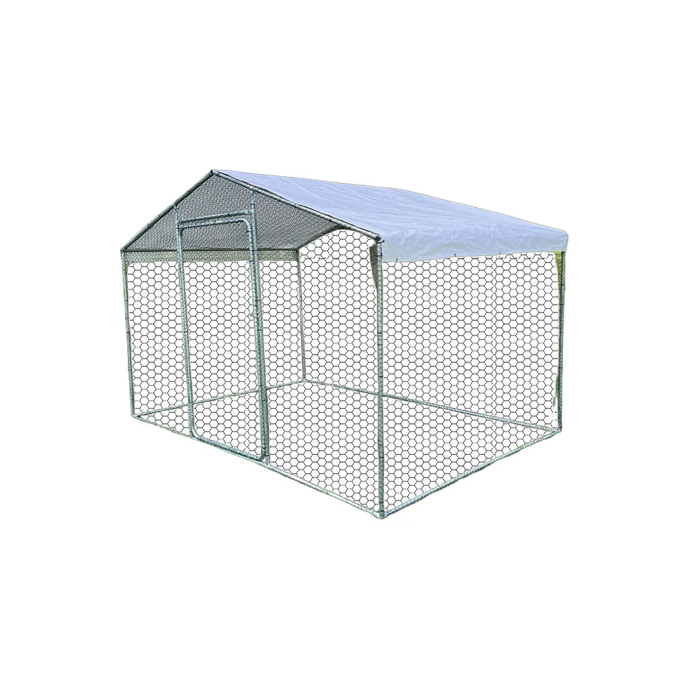 Chicken Run Enclosure with Cover | Galvanized Wire Mesh Cage