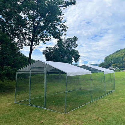 Chicken Run Enclosure with Cover | Galvanized Wire Mesh Cage