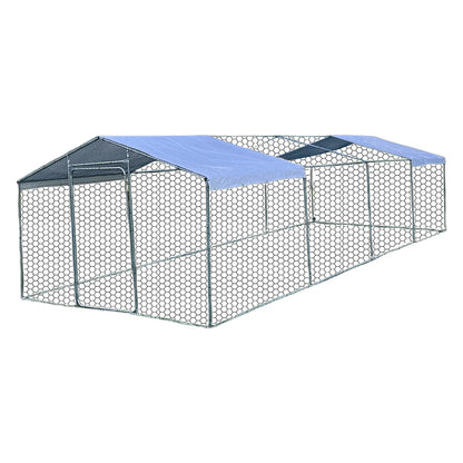 Chicken Run Enclosure with Cover | Galvanized Wire Mesh Cage