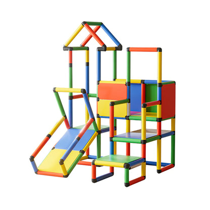 Urban Culture Homes Children's Climbing Frame With Slide | Modular Indoor/Outdoor Play Structure with Multiple Configurations