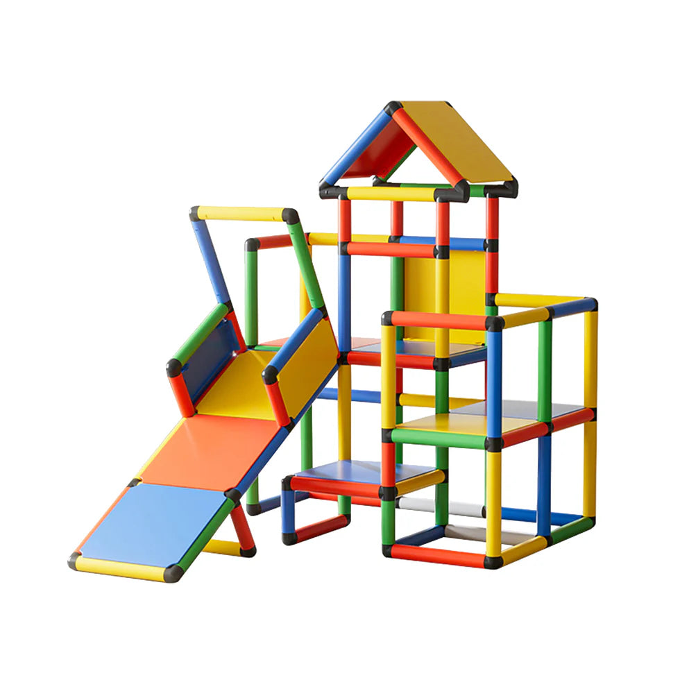 Urban Culture Homes Children's Climbing Frame With Slide | Modular Indoor/Outdoor Play Structure with Multiple Configurations