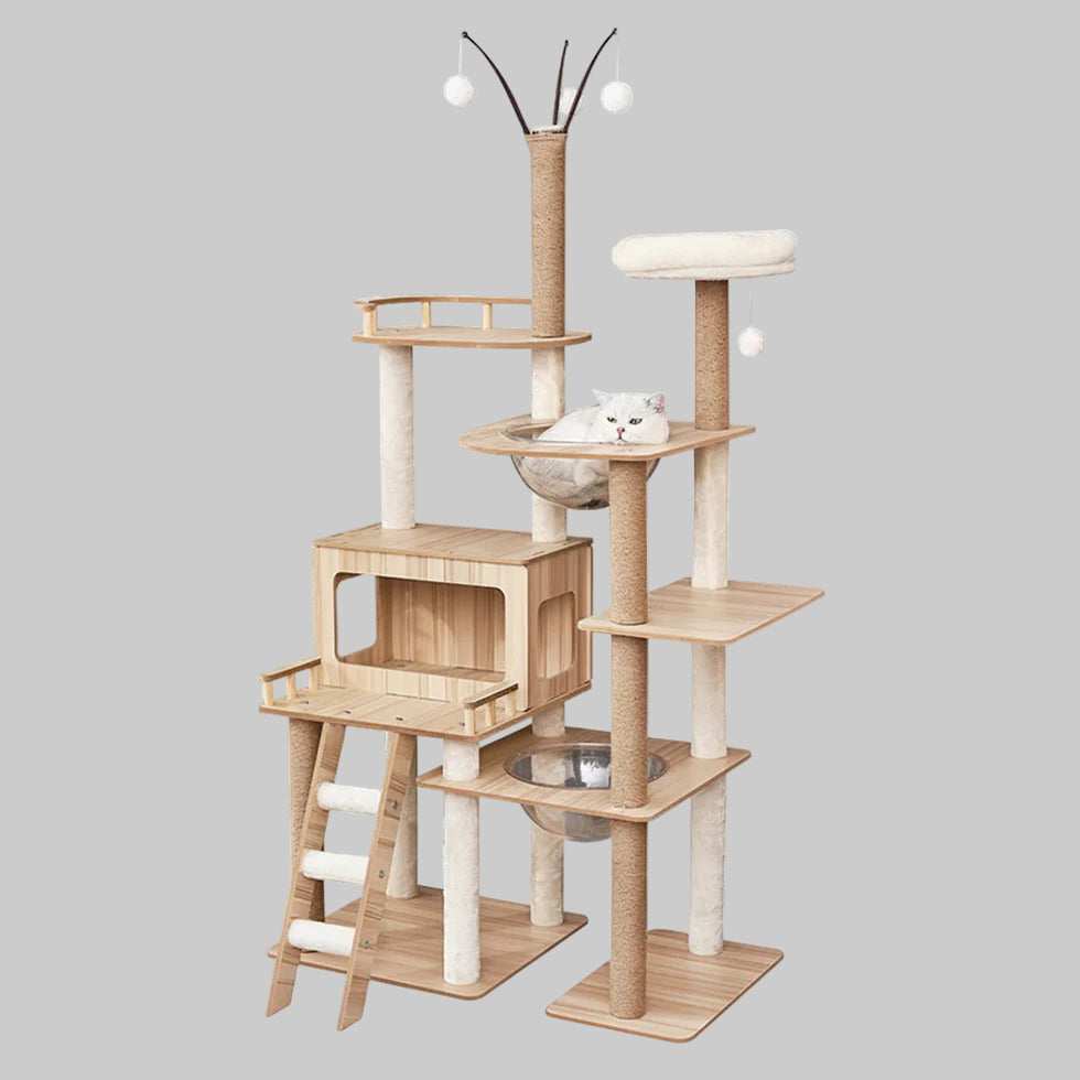 MDF Cat Climbing Frame | Multi-Level Tower with Hideaways