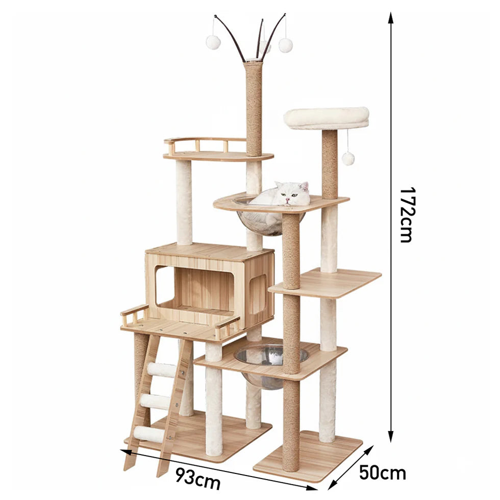 MDF Cat Climbing Frame | Multi-Level Tower with Hideaways