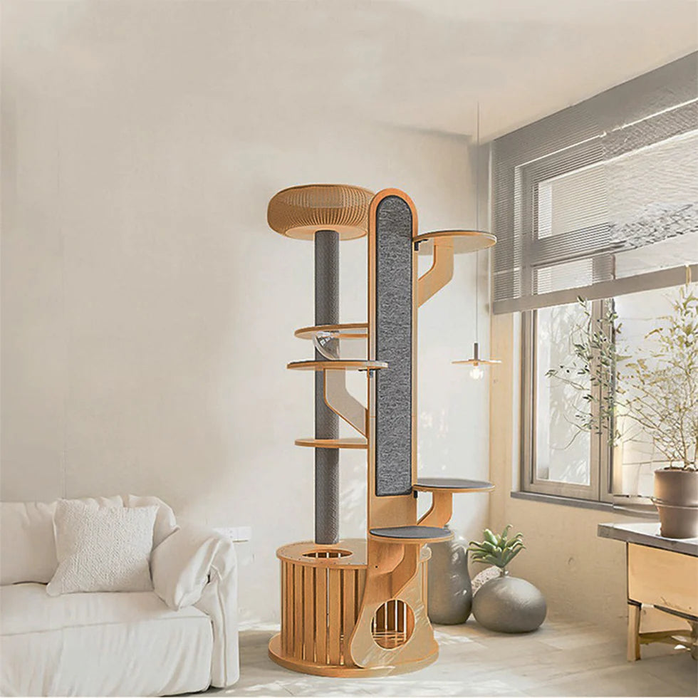 Multi-Functional Cat Tree | 190cm MDF Tower