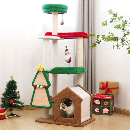 Christmas Cat Tree | Multi-Tier Holiday Climbing Tower