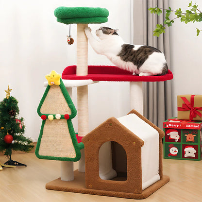 Christmas Cat Tree | Multi-Tier Holiday Climbing Tower